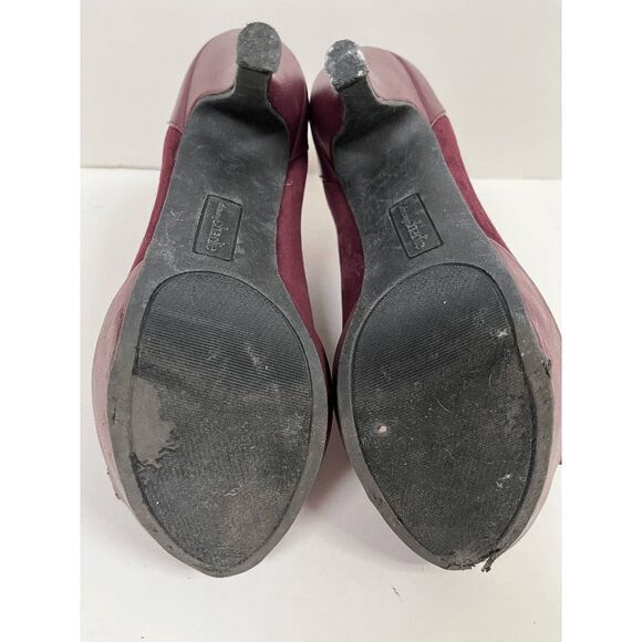 Charming Charlie Maroon Peep-Toe Heels - Picture 2 of 9